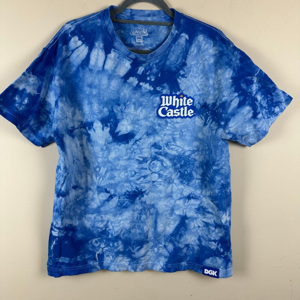 White Castle DGK Tie Dye Graphic T Shirt Blue Mens M Skater Streetwear Urban Y2K